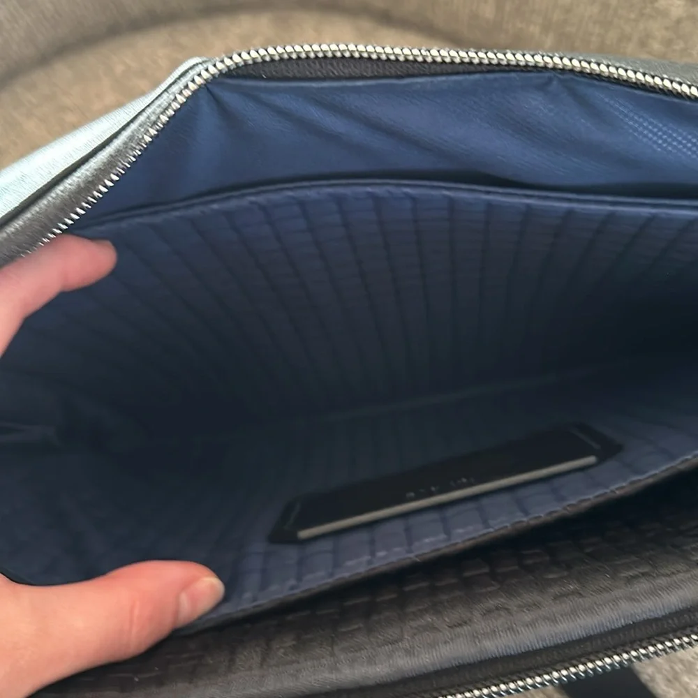 Tumi Slim Brief with padded compartment - Black with Black Leather